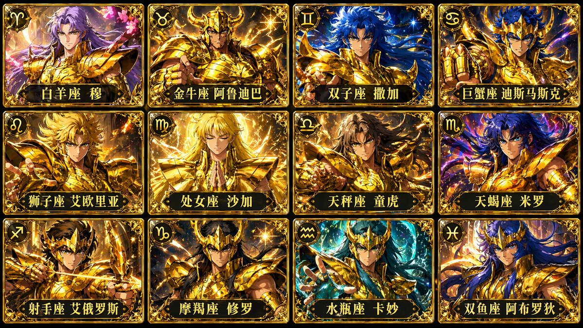 AI image generated from the “十二黄金圣斗士卡牌合集” prompt