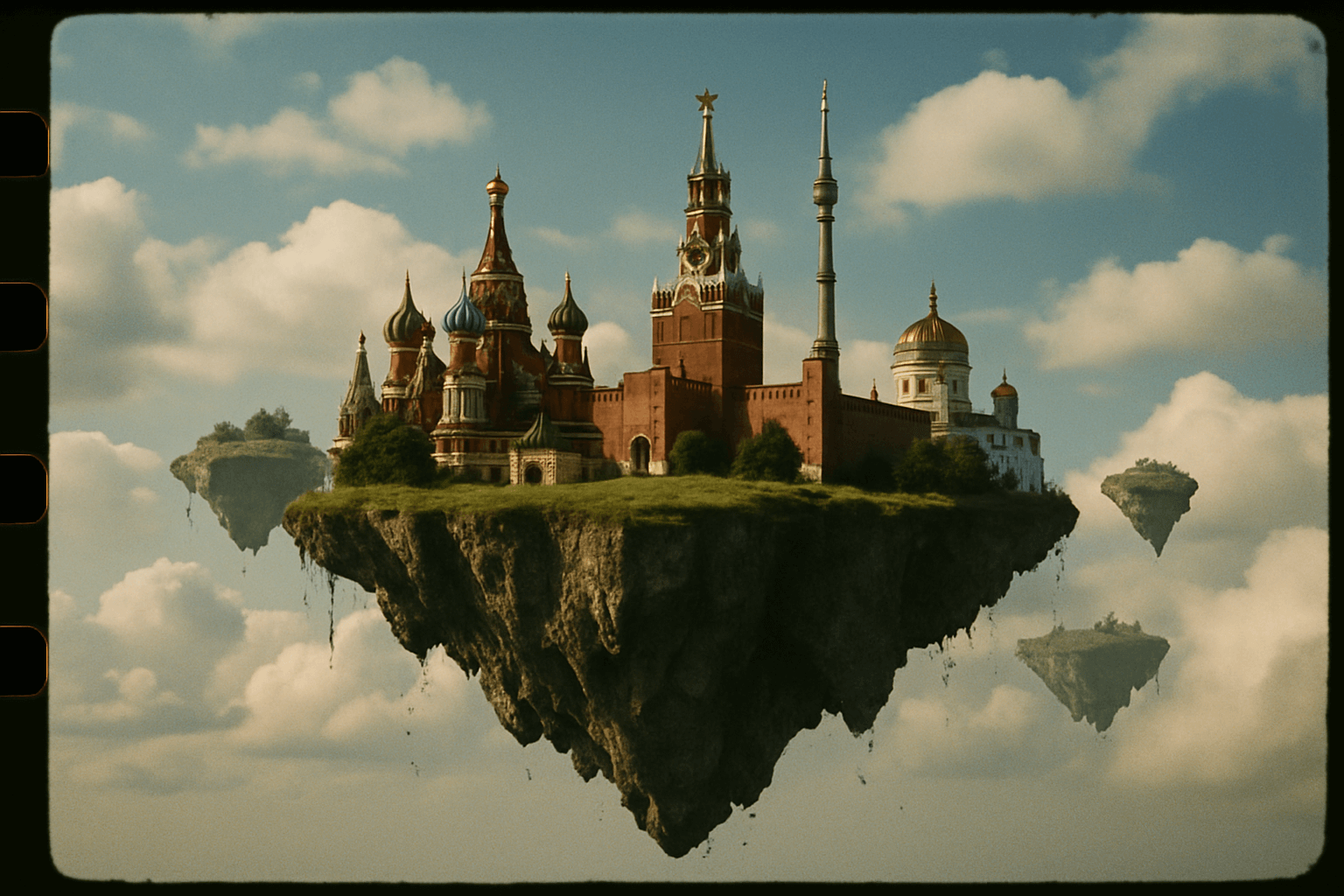 AI image generated from the “35mm Film-Style Floating Island” prompt