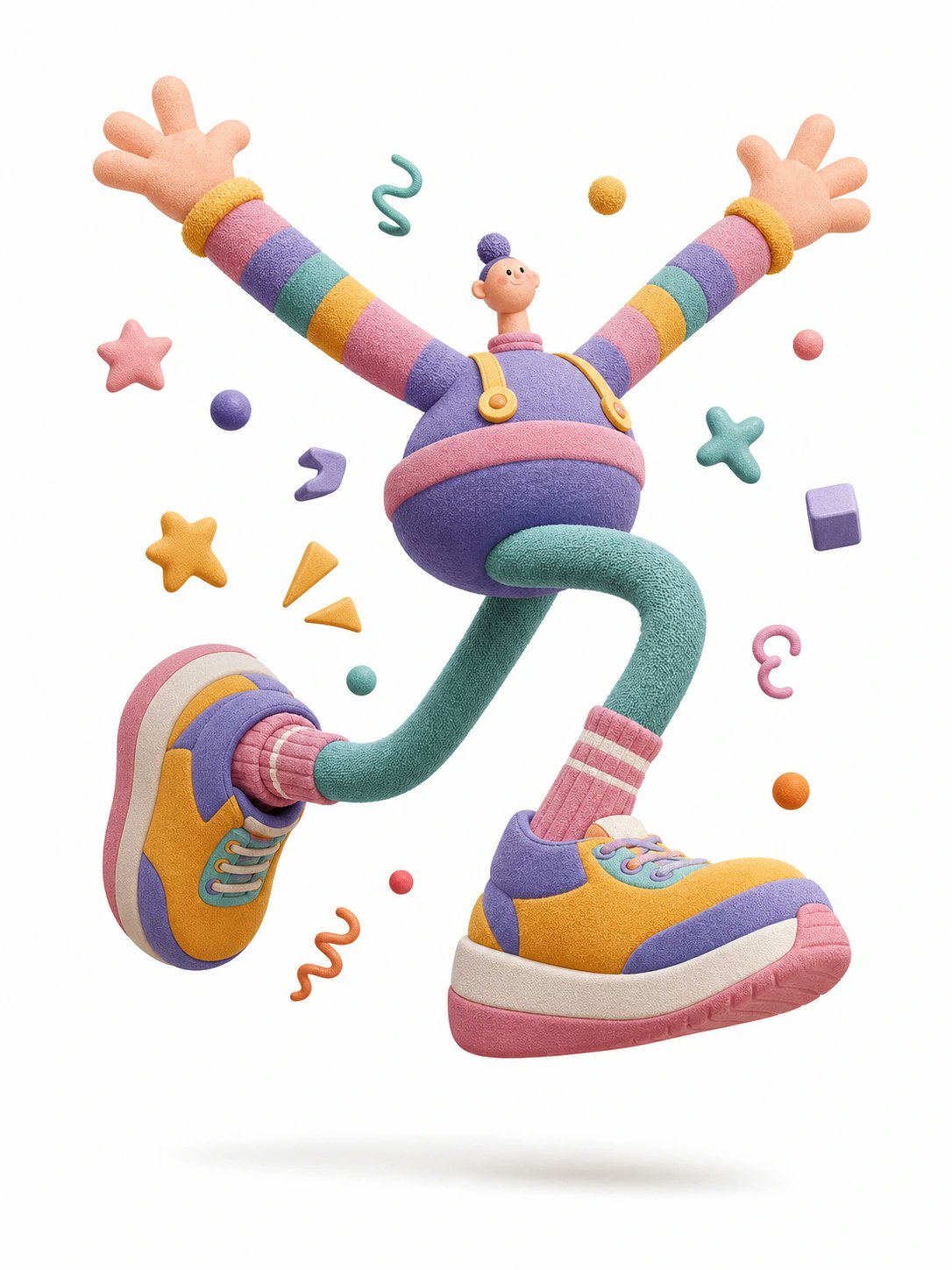 AI image generated from the “3D Acrobat Jumping Editorial Cartoon” prompt