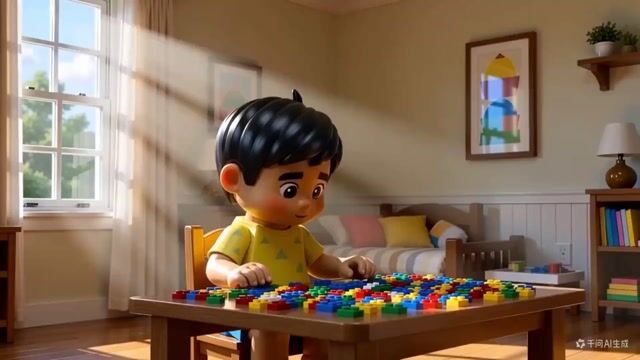 AI image generated from the “3D Animated Boy Building Lego” prompt