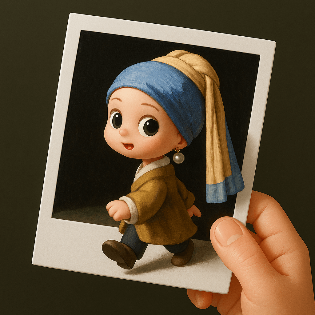 AI image generated from the “3D Chibi Character Dimensional Photo Frame” prompt