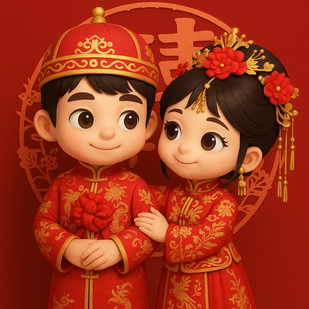 AI image generated from the “3D Chibi Chinese Wedding” prompt