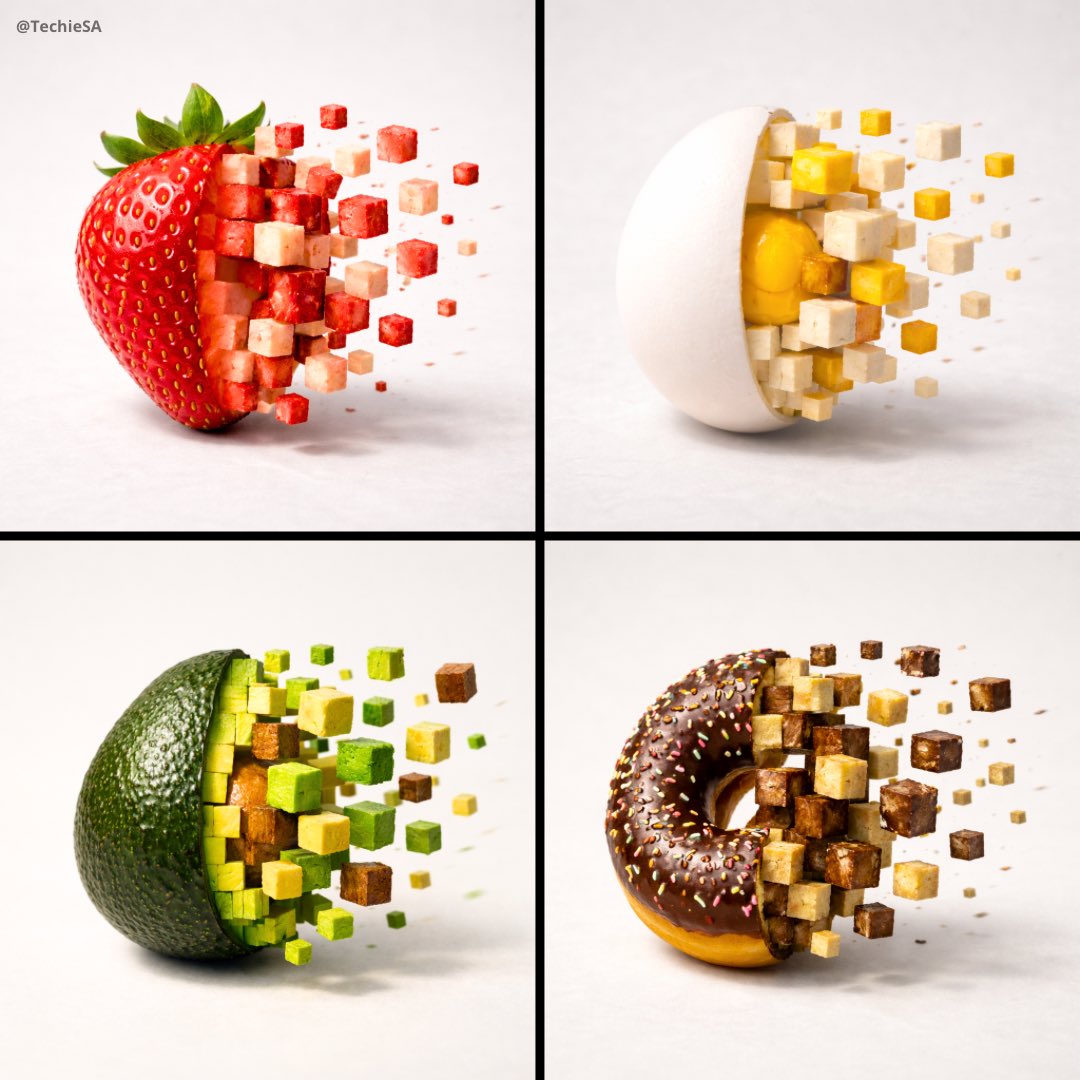 AI image generated from the “3D Pixel Food Transformation” prompt