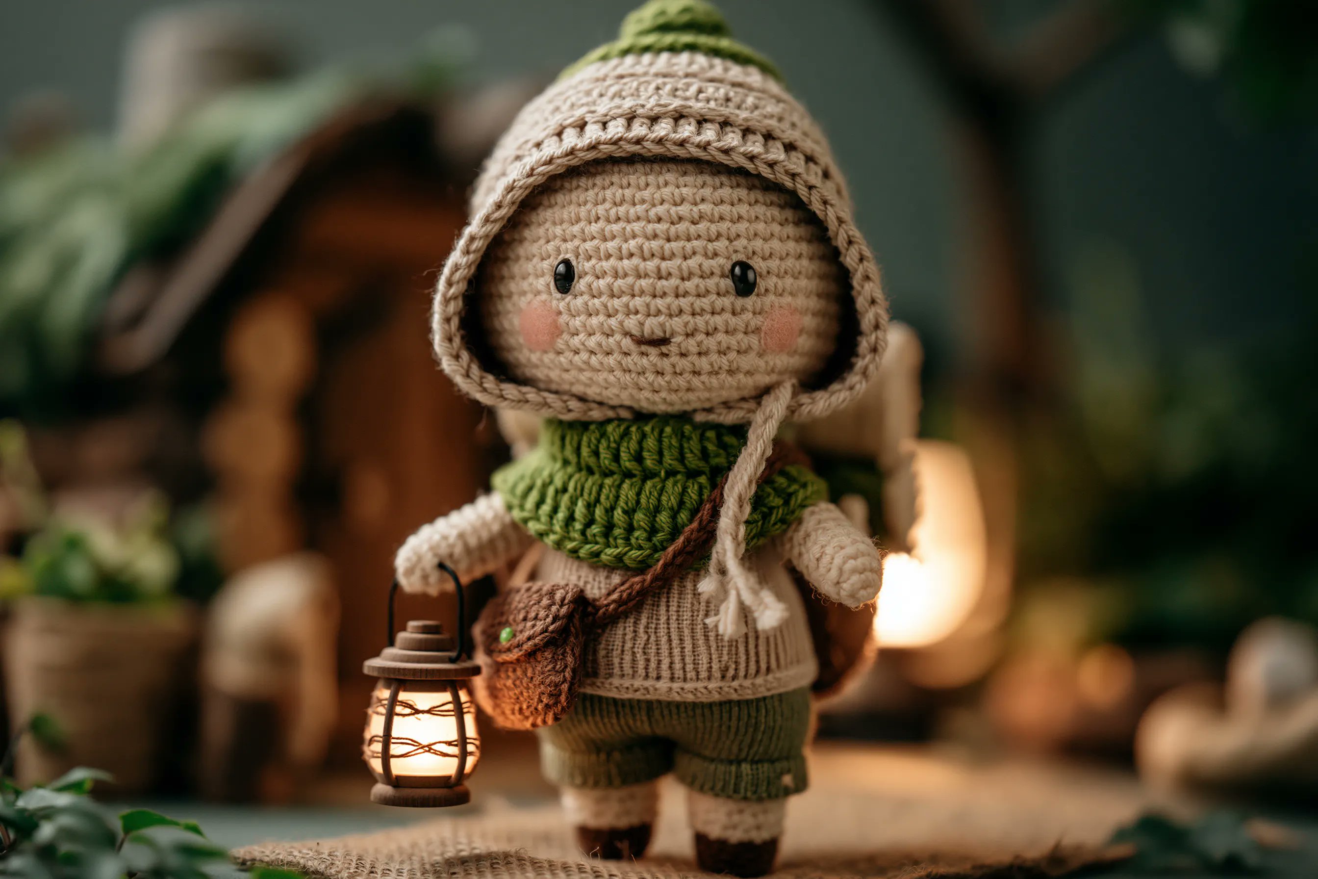 AI image generated from the “A handcrafted crochet doll of a , made with soft yarn” prompt