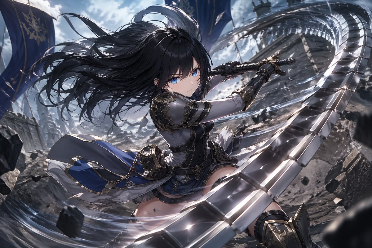 AI image generated from the “A highly detailed anime illustration of a fierce female” prompt