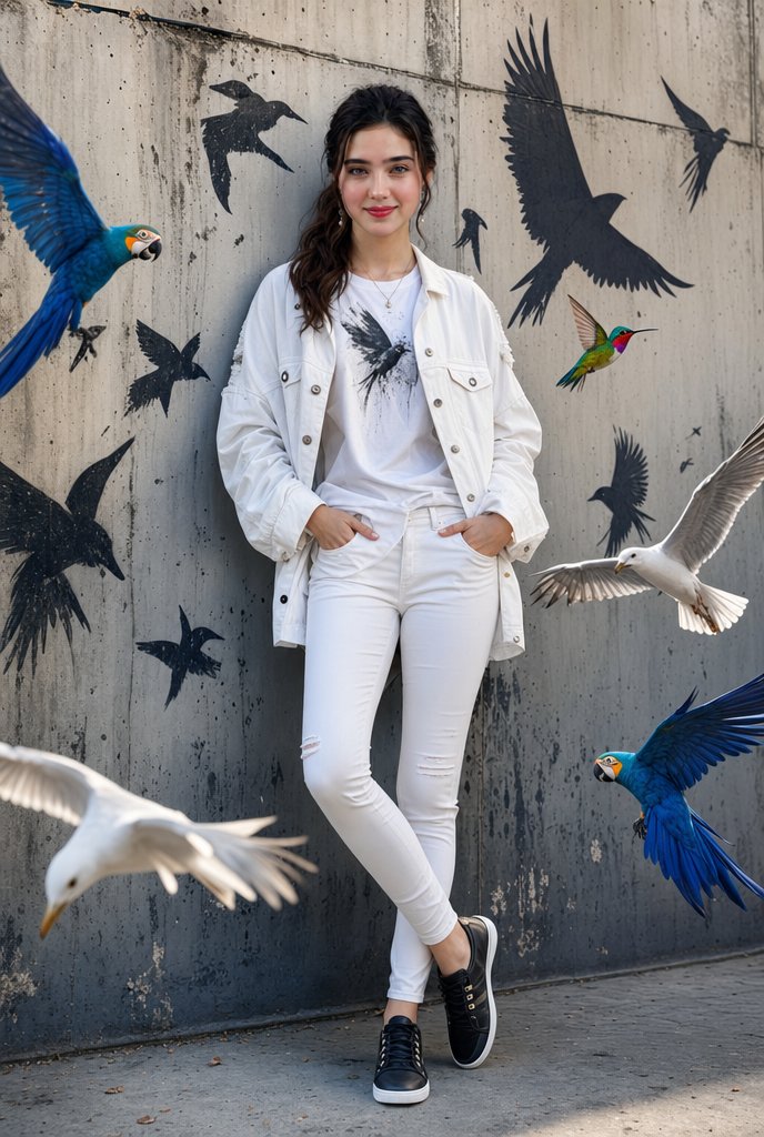 AI image generated from the “A stylish cinematic portrait of a confident young woman” prompt