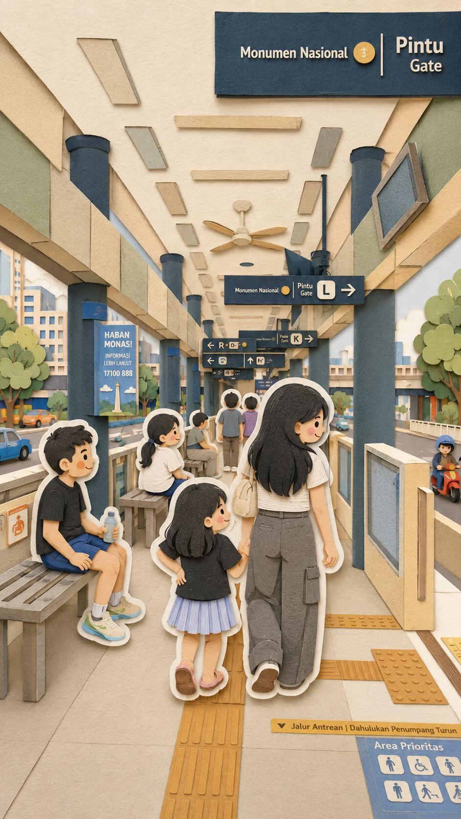 AI image generated from the “Adorable kawaii family travel collage, combining four” prompt