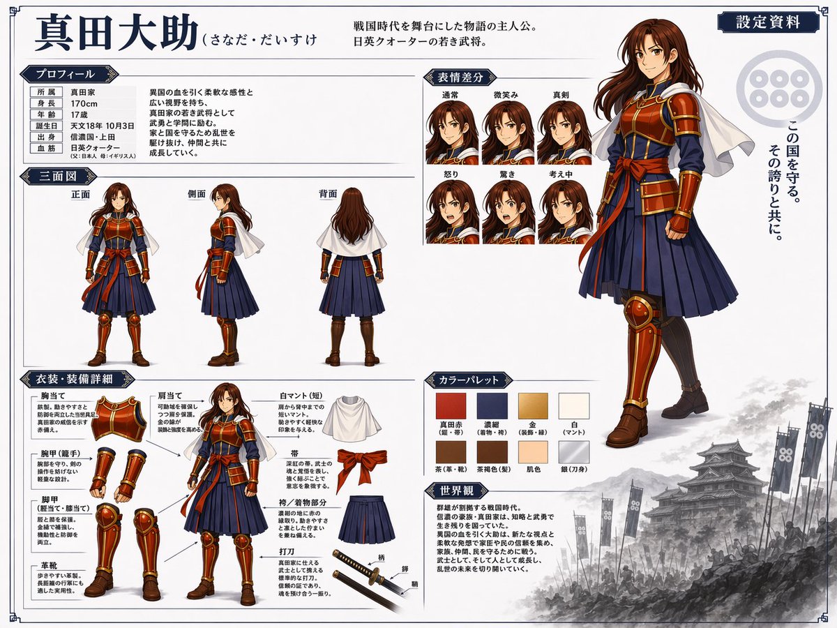 AI image generated from the “Anime character reference sheet” prompt