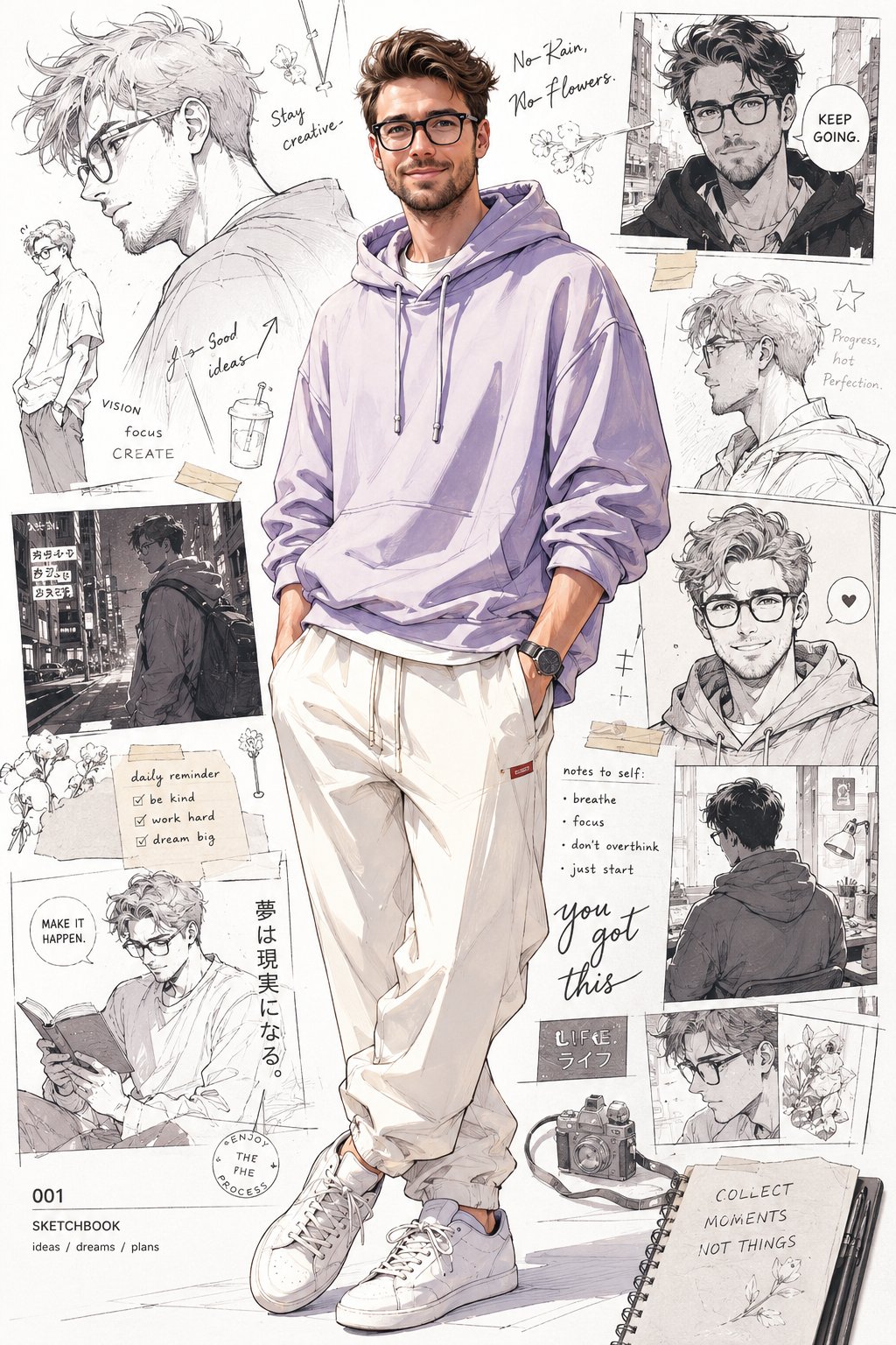 AI image generated from the “Anime-Inspired Pastel Hoodie Portrait” prompt