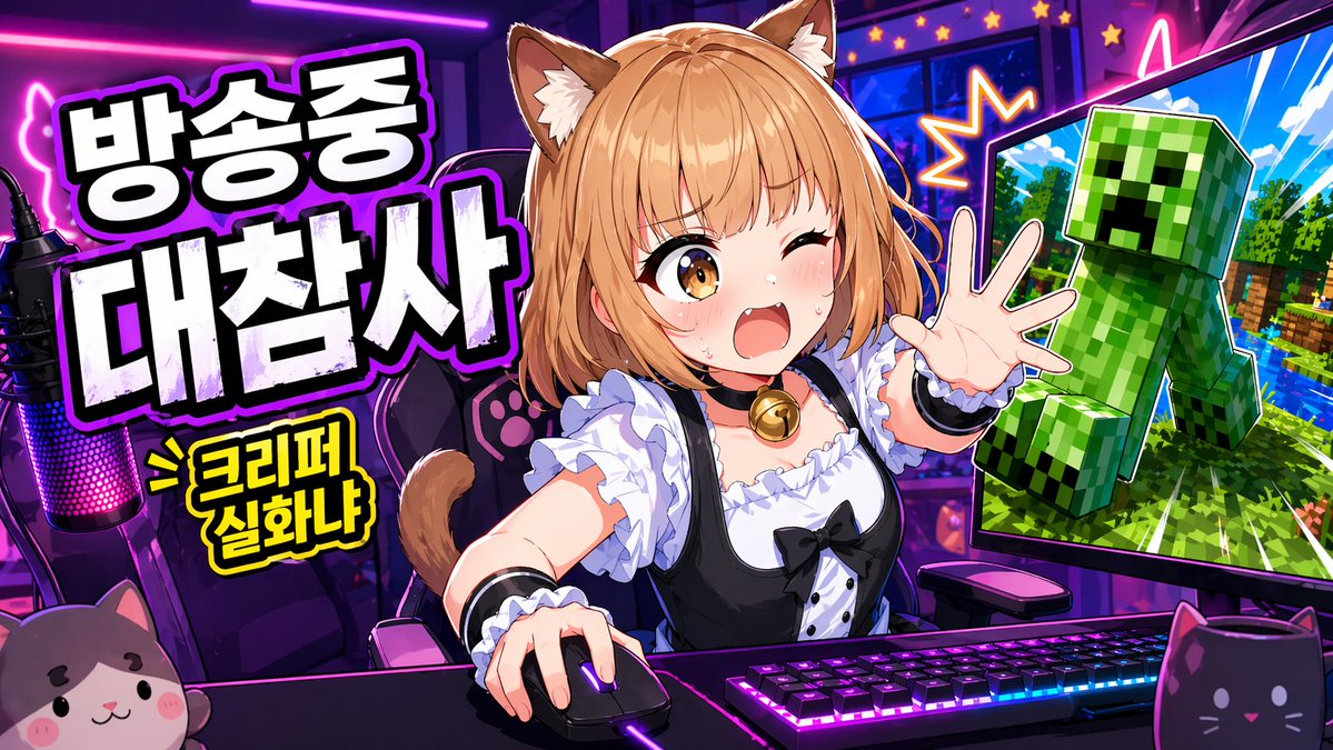 AI image generated from the “Anime VTuber Minecraft Stream Thumbnail” prompt