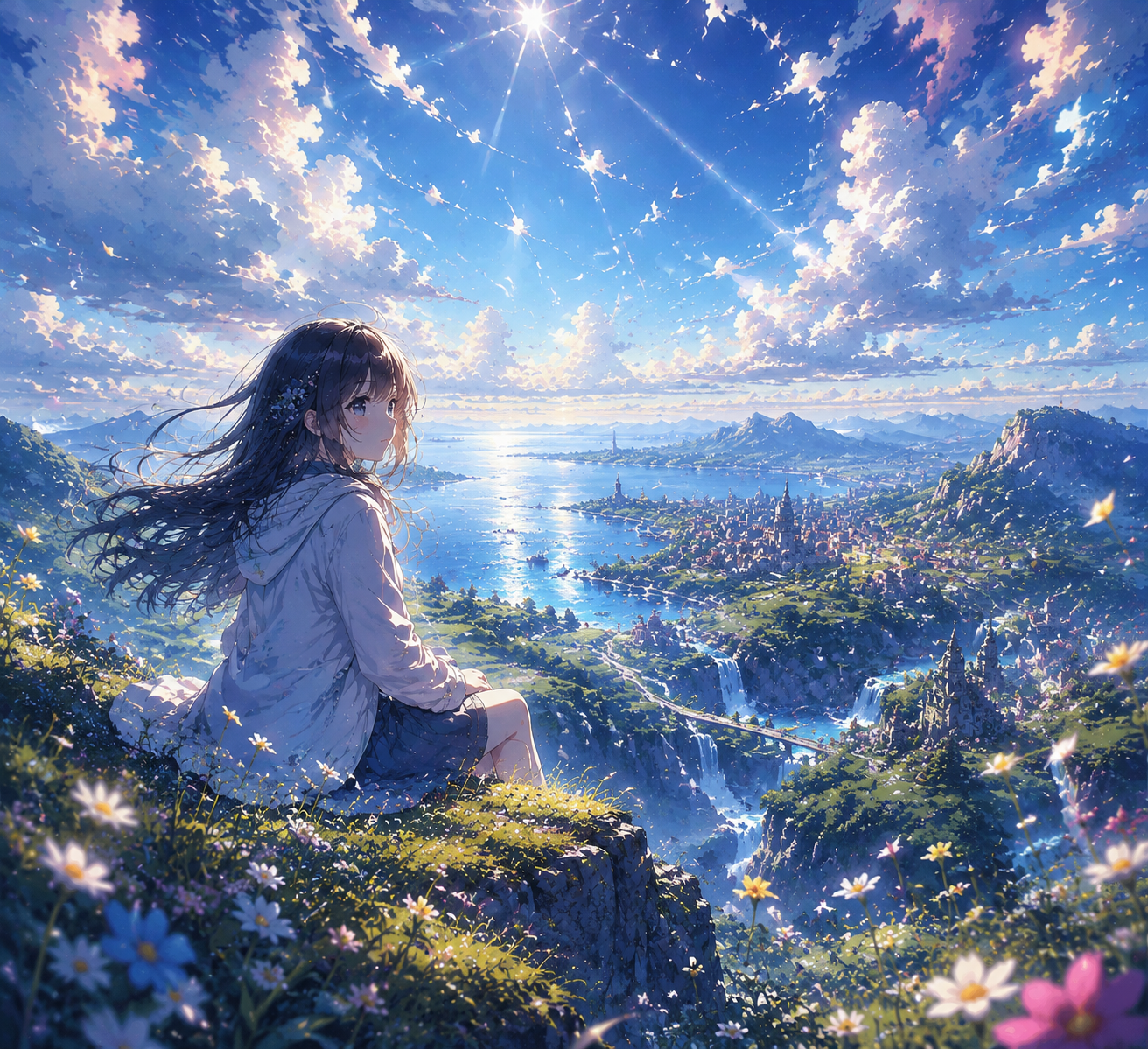 AI image generated from the “Anime wallpaper for foldable phone — colorful aesthetic” prompt