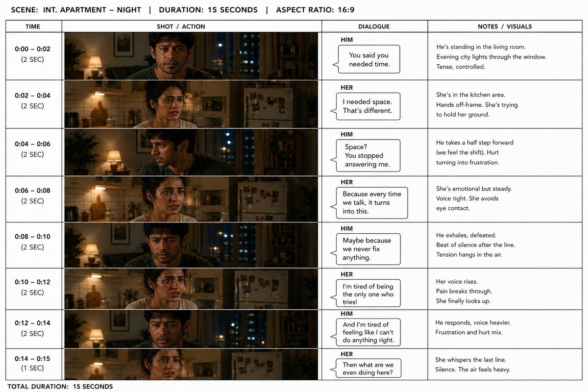 AI image generated from the “Apartment Drama Animation Storyboard Sheet” prompt