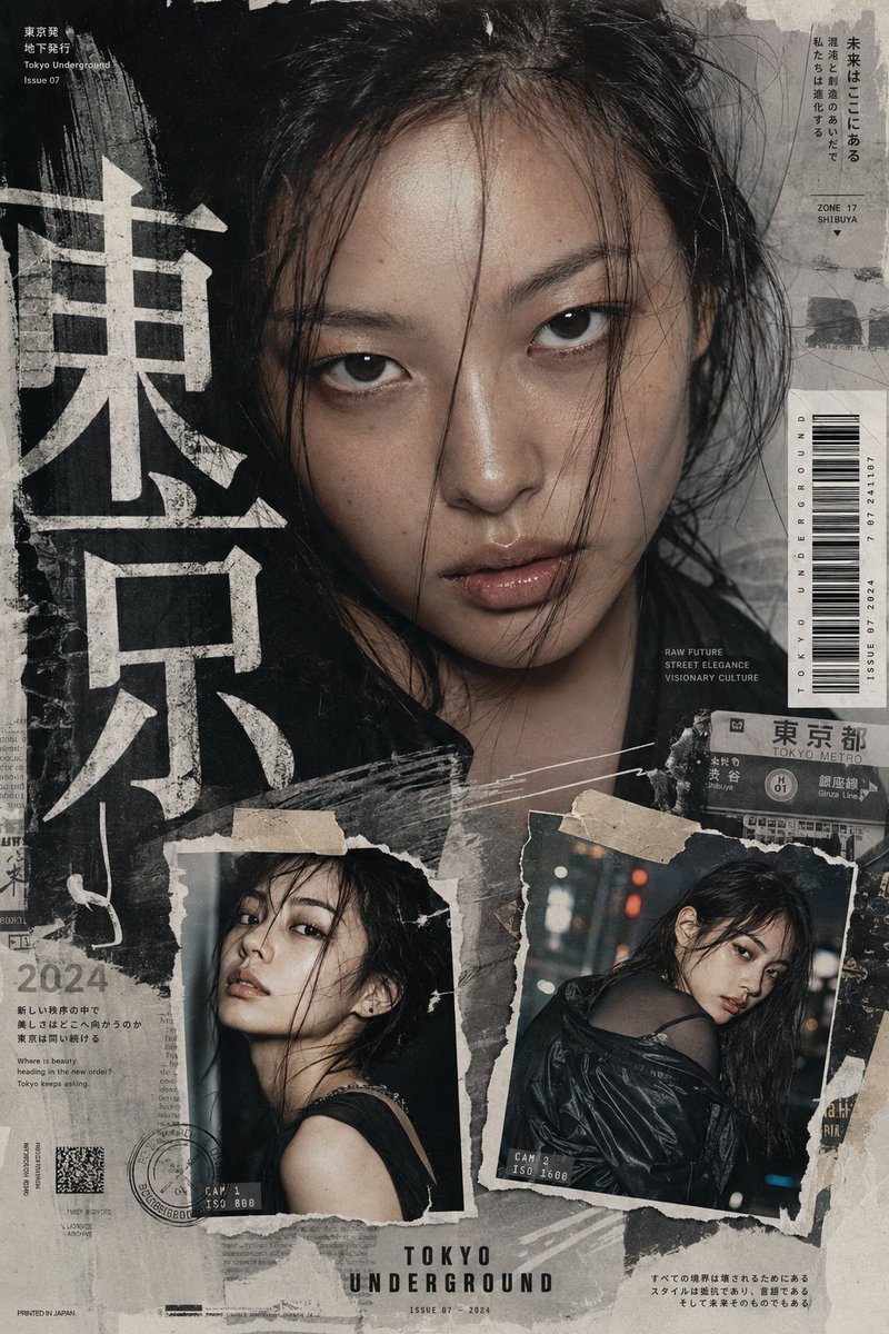 AI image generated from the “Avant-Garde Tokyo Fashion Zine Poster” prompt