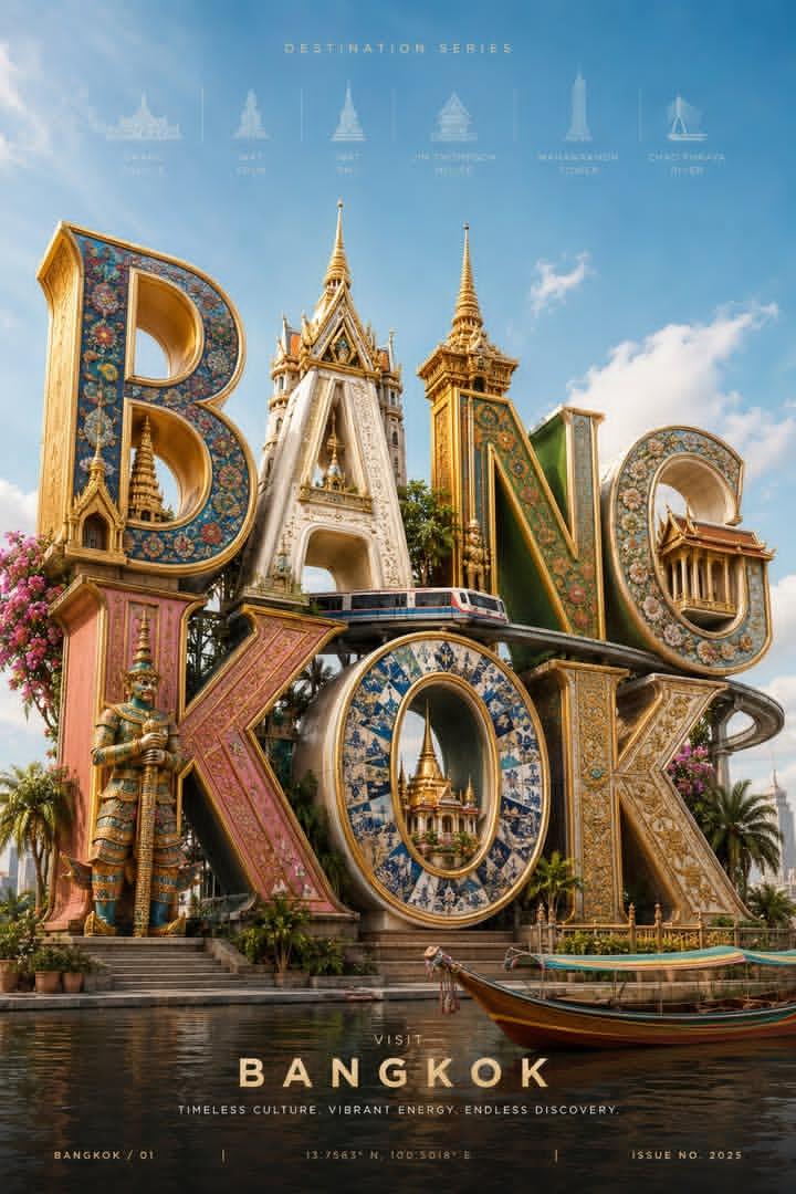 AI image generated from the “Bangkok 3D Travel Poster” prompt
