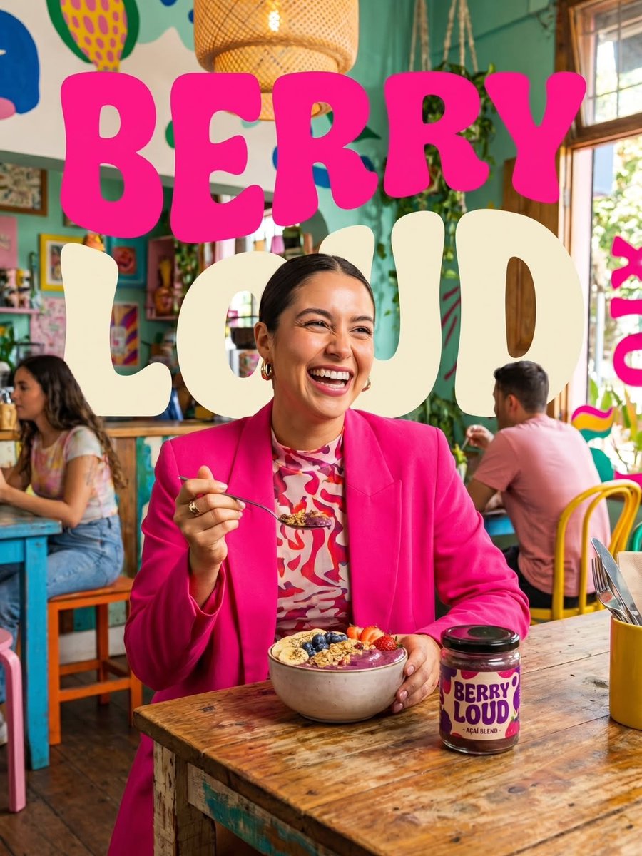 AI image generated from the “Berry Loud Acai Bowl Food Ad” prompt