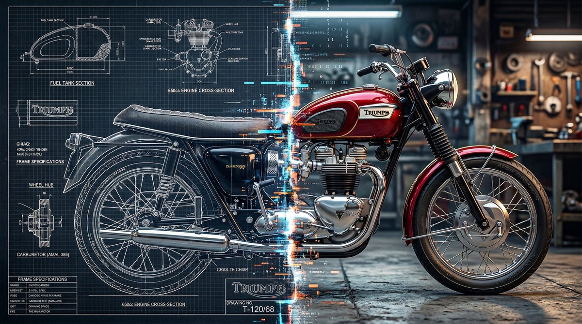 AI image generated from the “Blueprint vs Render Split Object” prompt