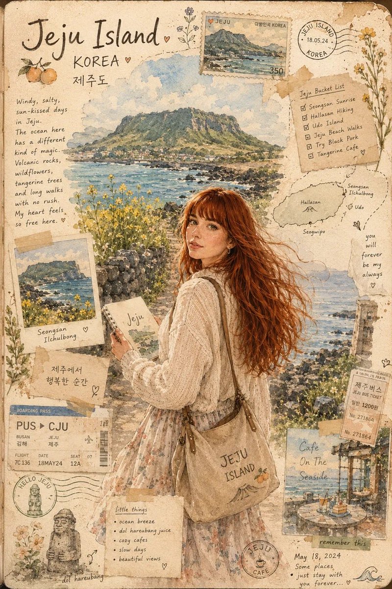 AI image generated from the “Busan Travel Journal Illustration” prompt