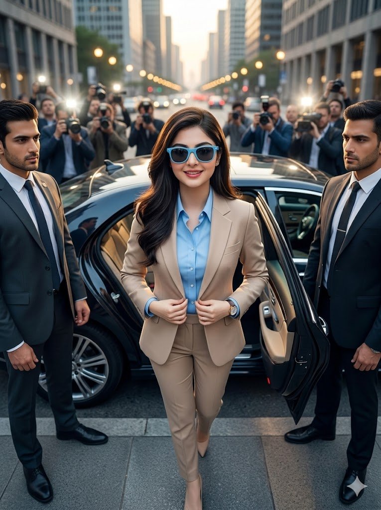 AI image generated from the “Businesswoman Luxury Car Arrival” prompt