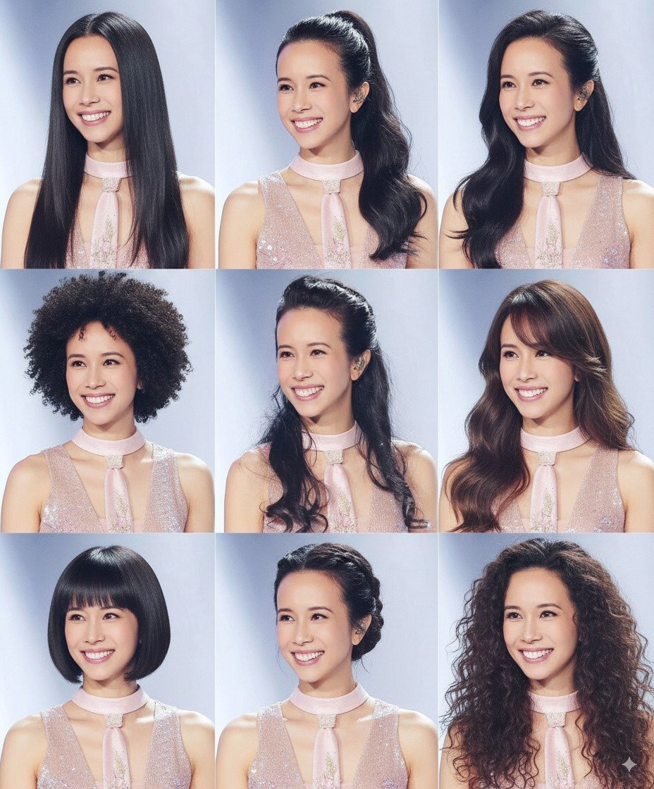 AI image generated from the “Change Multiple Hairstyles” prompt