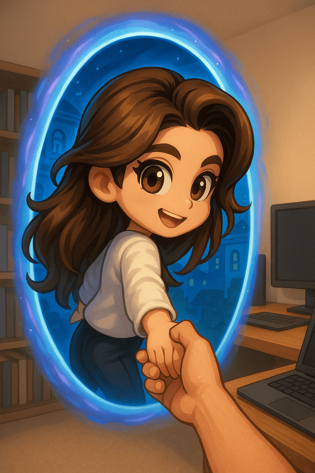 AI image generated from the “Character Portal Crossing” prompt