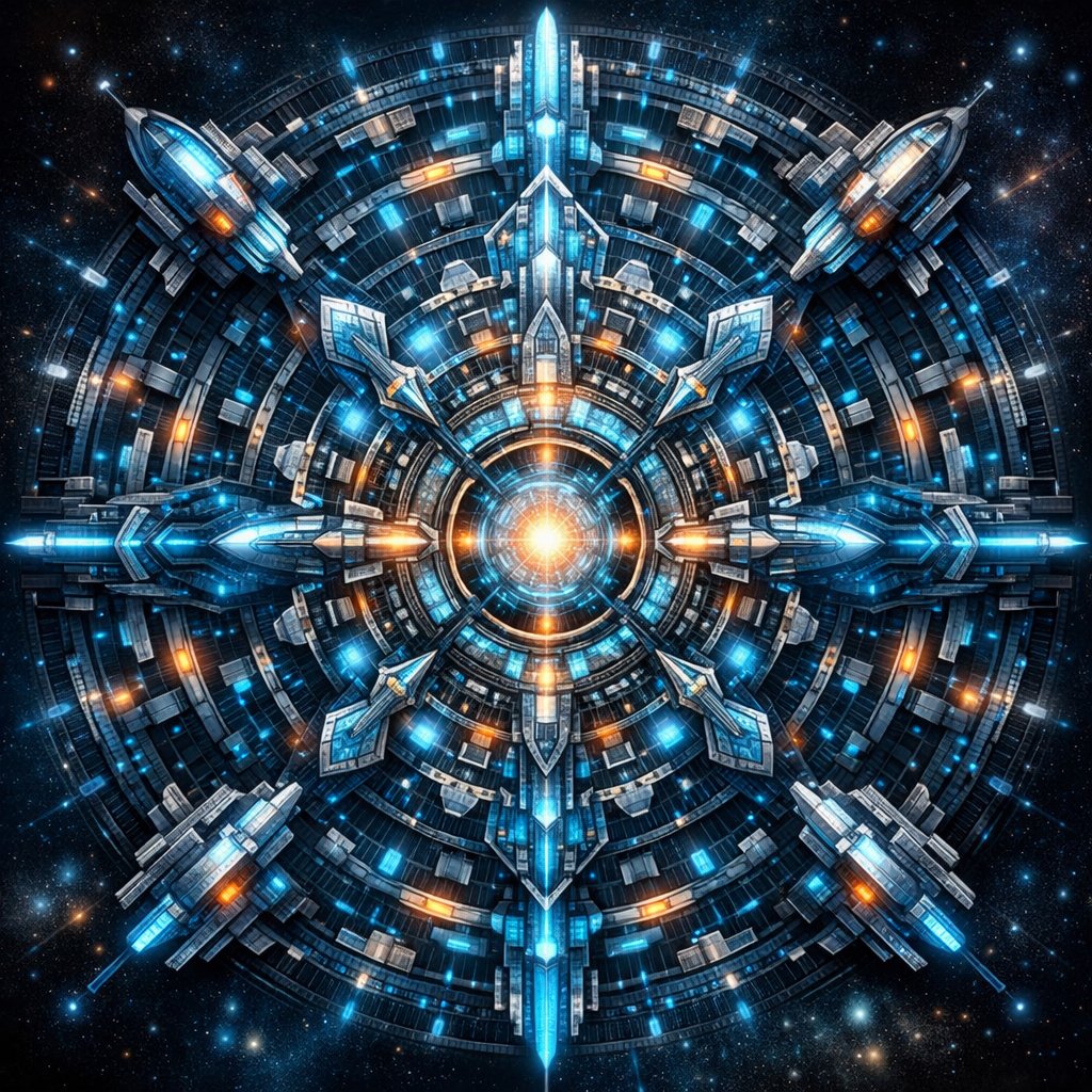 AI image generated from the “赛博朋克科幻曼荼罗” prompt