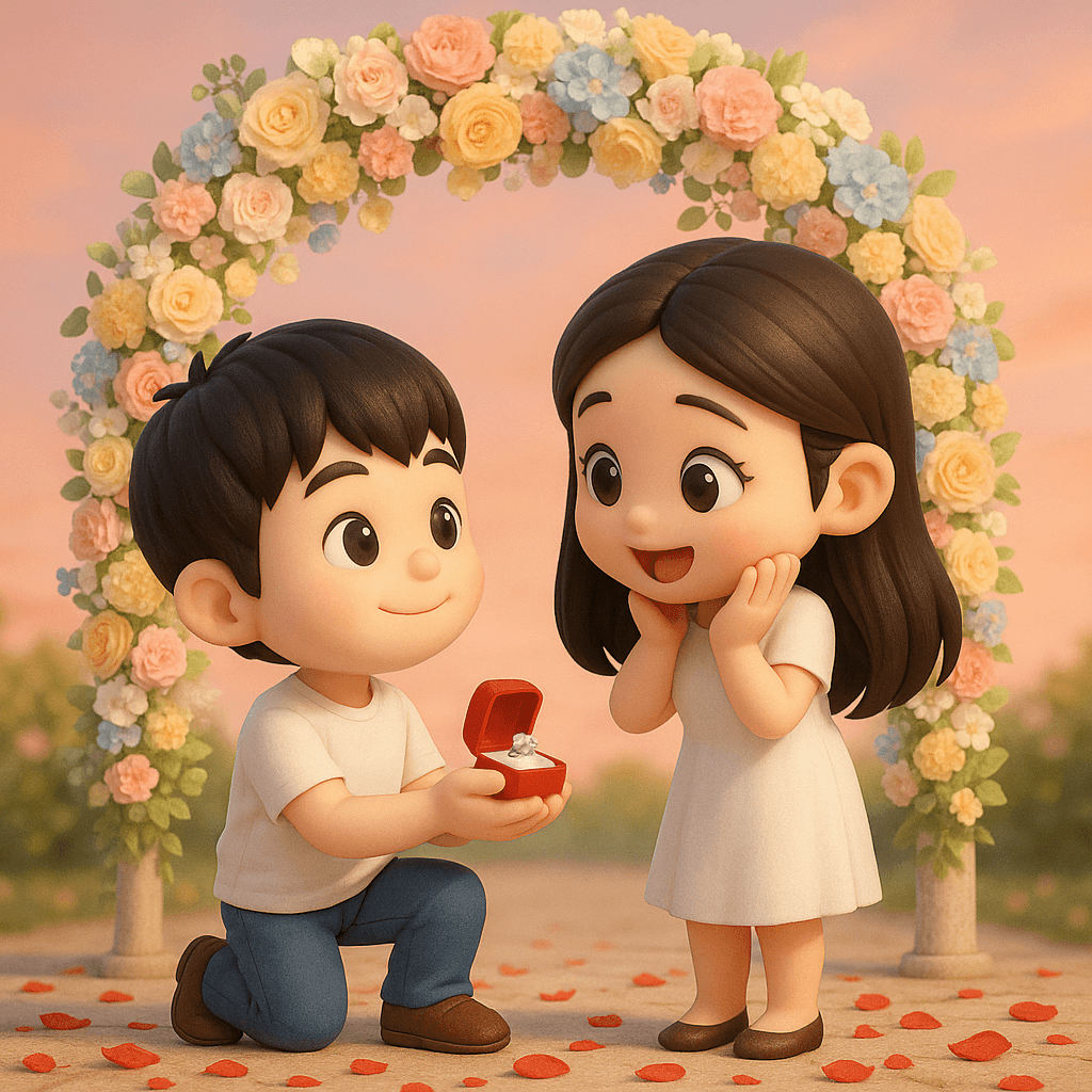 AI image generated from the “Chibi Proposal Scene” prompt