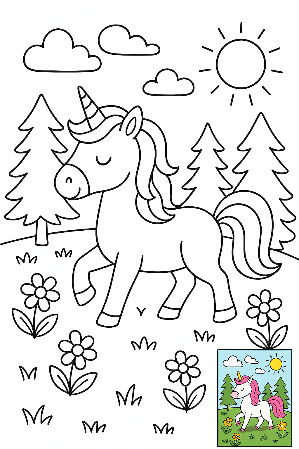 AI image generated from the “Children's Coloring Page Illustration” prompt