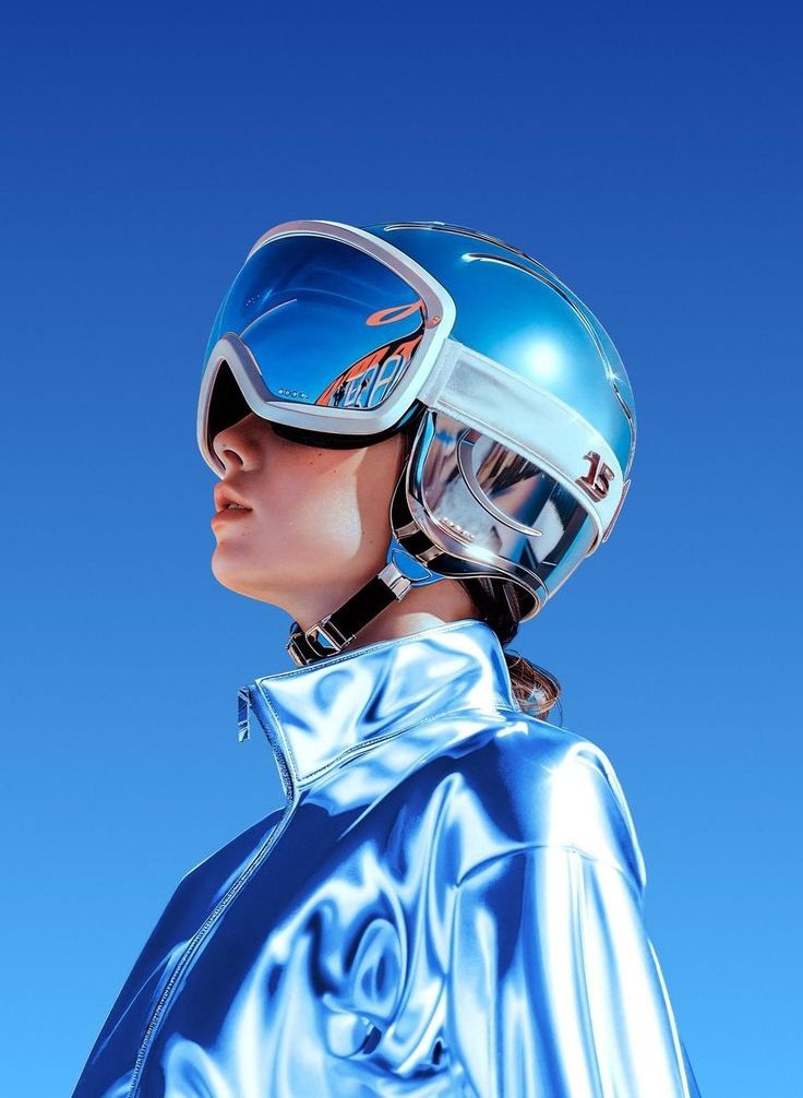 AI image generated from the “Chrome Visor Side Profile” prompt