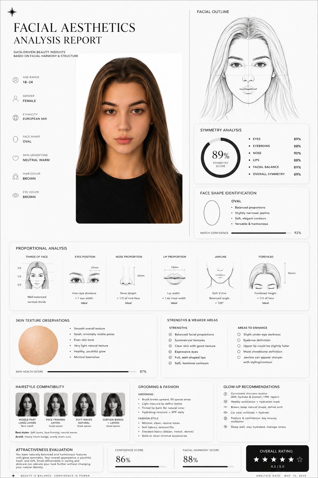 AI image generated from the “Clean, minimal, luxury-style facial aesthetics analysis” prompt