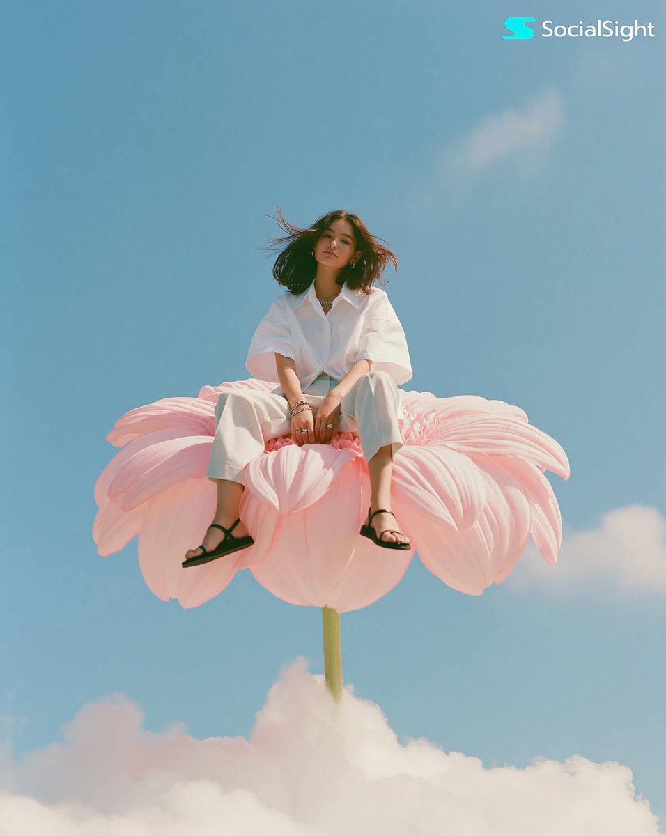 AI image generated from the “Cloud-Bloom Editorial Portrait” prompt