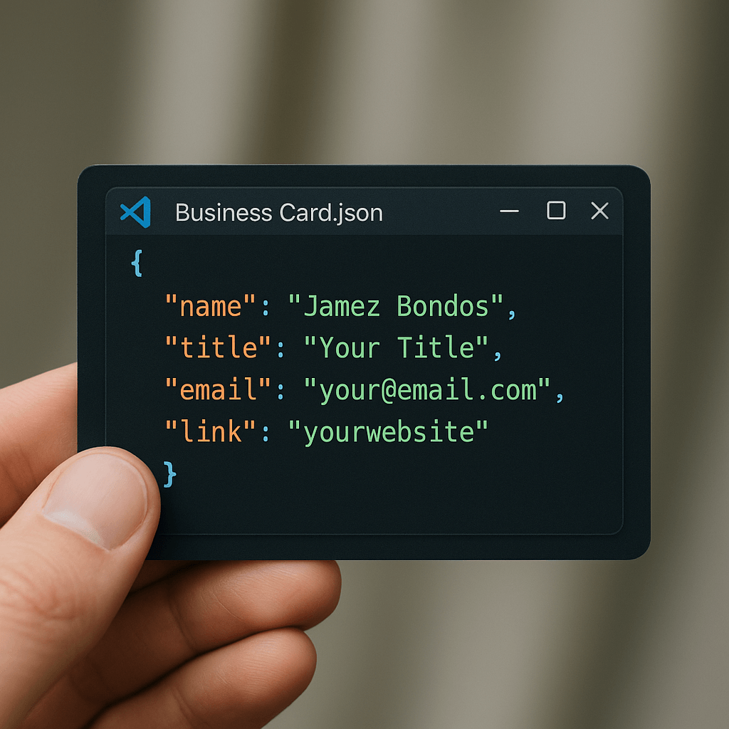 AI image generated from the “Code-Style Business Card” prompt