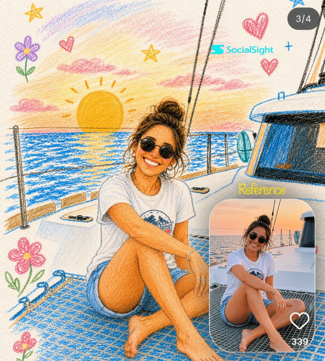 AI image generated from the “Colored Pencil Photo Transformation” prompt