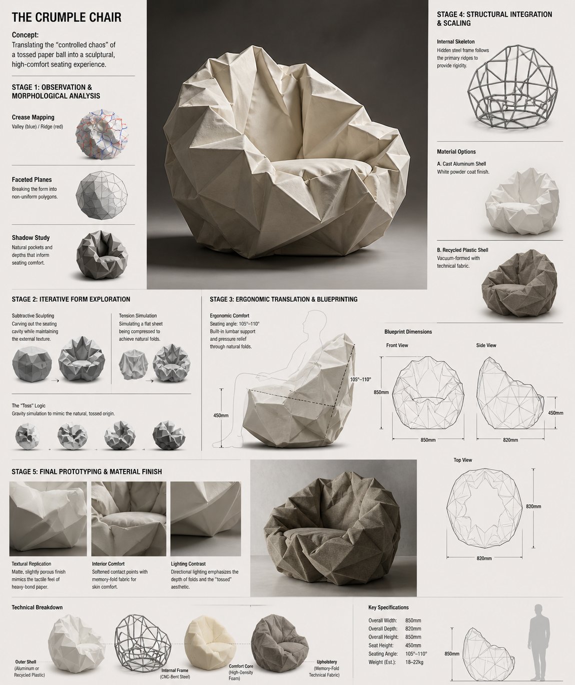 AI image generated from the “Concept The Crumple Chair Core Philosophy” prompt