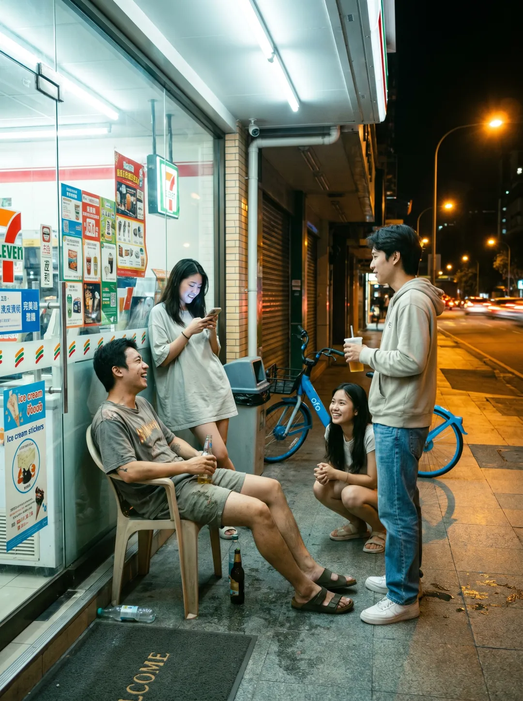 AI image generated from the “Convenience Store Night Scene” prompt