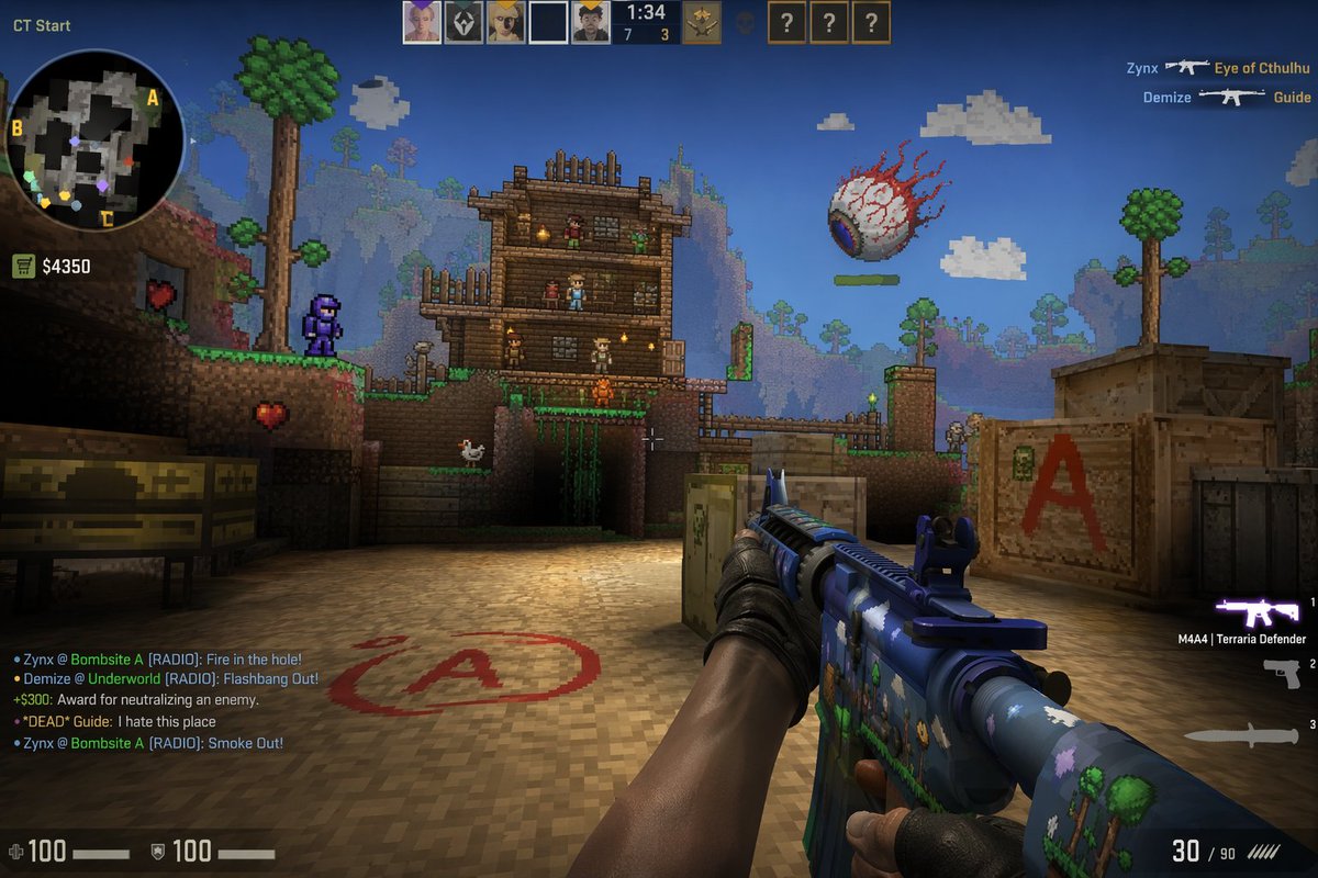 AI image generated from the “Counter-Strike x Terraria Screenshot Mashup” prompt