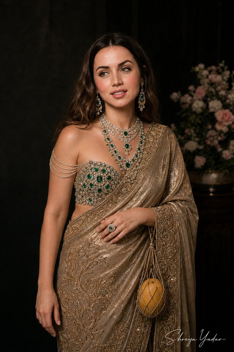 AI image generated from the “Couture Saree Cinematic Fashion Portrait” prompt