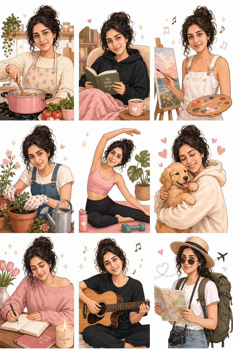 AI image generated from the “Cozy Lifestyle Sticker Grid” prompt