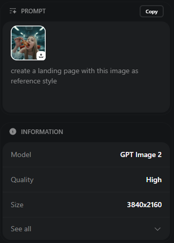 AI image generated from the “Create a landing page using this image as a reference for style and…” prompt