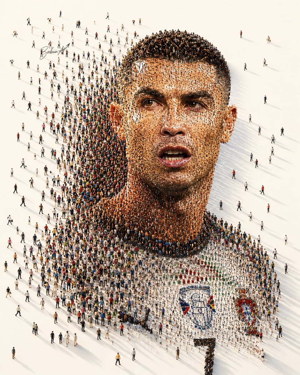 AI image generated from the “Crowd Mosaic Football Portrait” prompt