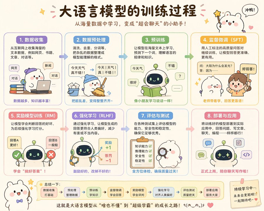 AI image generated from the “萌系大模型训练图解” prompt