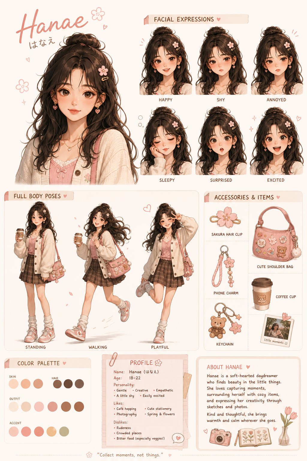 AI image generated from the “Cute female character design sheet inspired by the uploaded” prompt