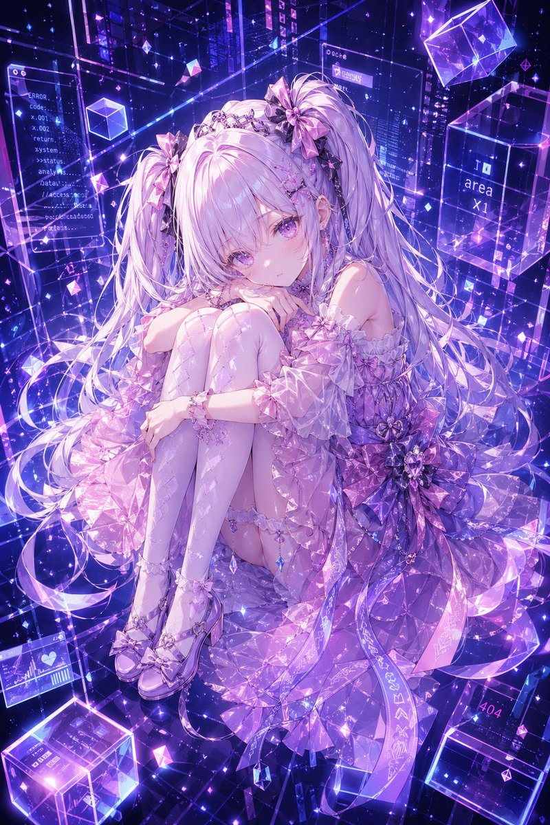 AI image generated from the “Cyber Crystal Anime Girl Portrait” prompt