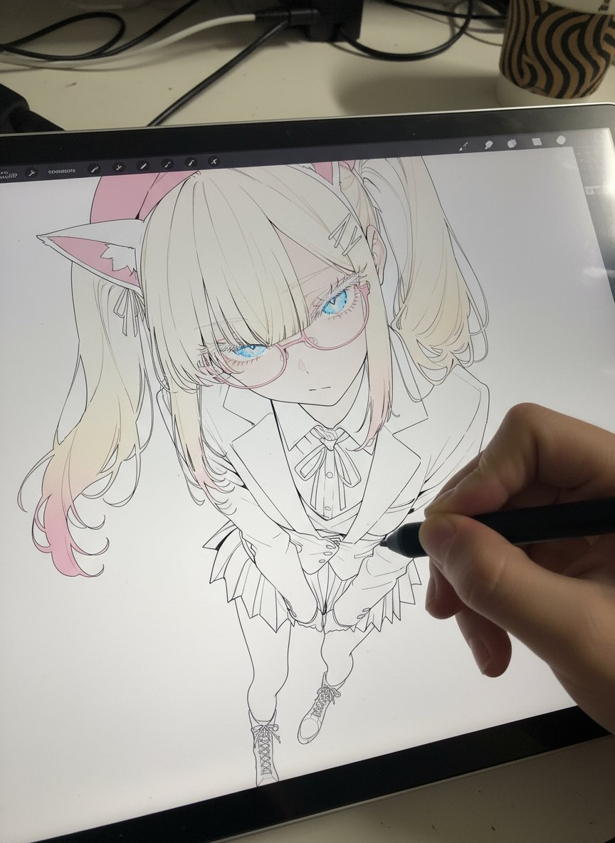 AI image generated from the “Drawing on a Pen Display” prompt