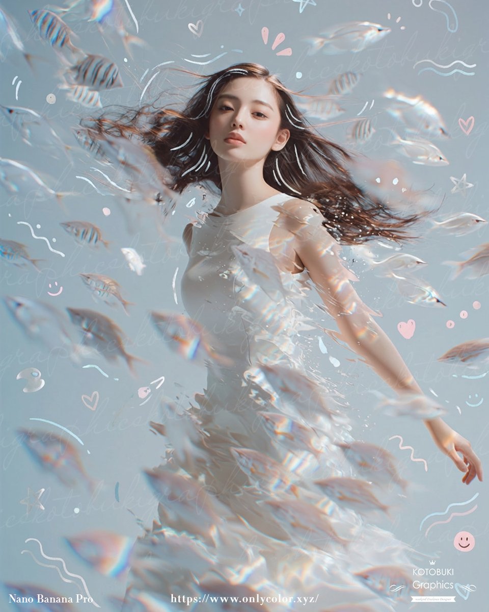AI image generated from the “Dreamy Underwater Woman With Translucent Fish” prompt