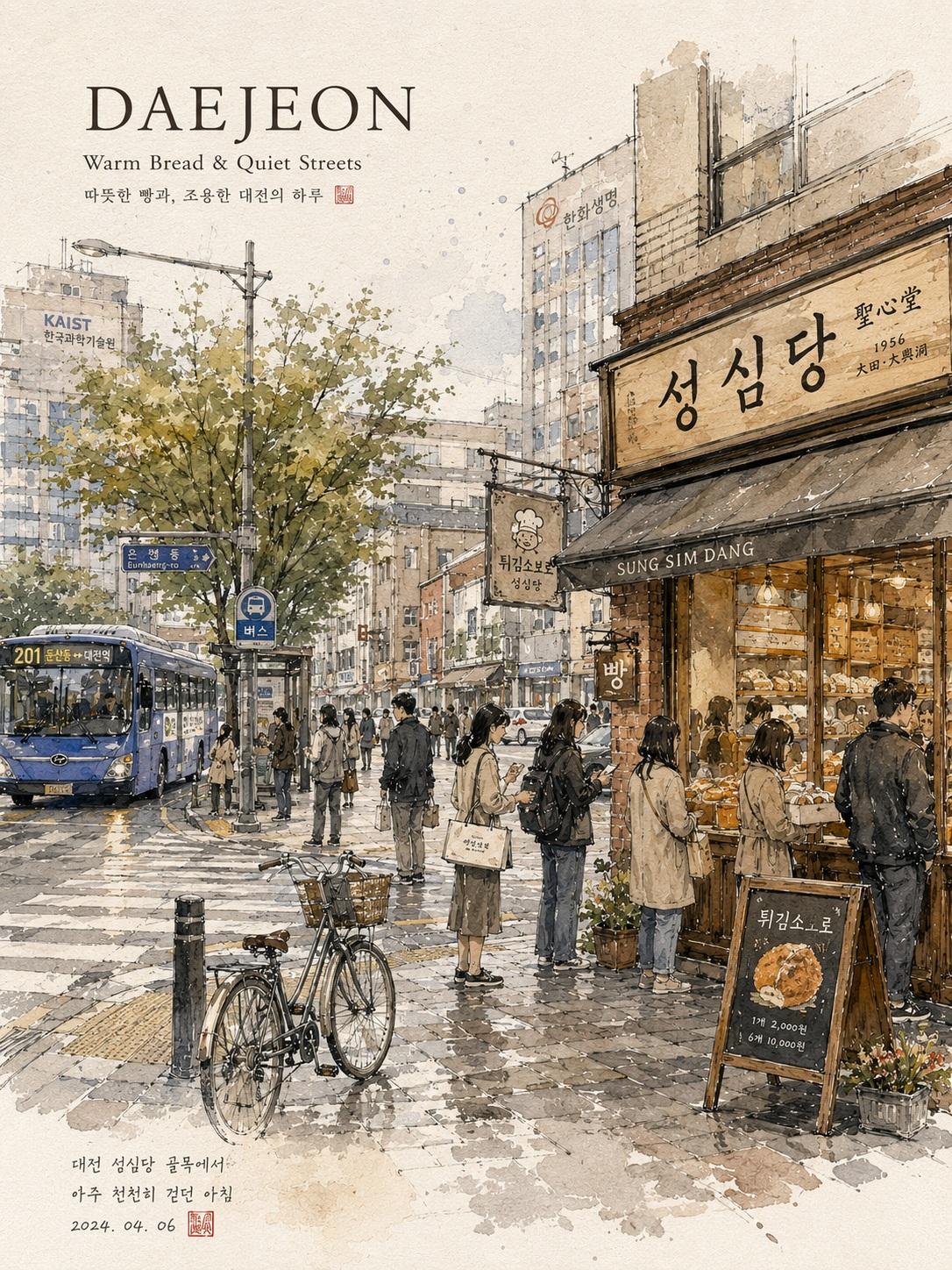AI image generated from the “Dreamy watercolor travel illustration of a peaceful Korean” prompt