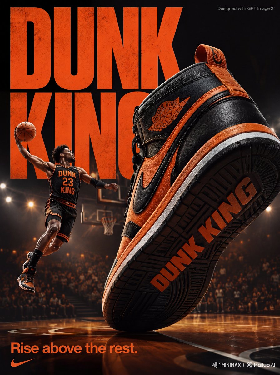 AI image generated from the “Dunk King Sneaker Hype Poster” prompt