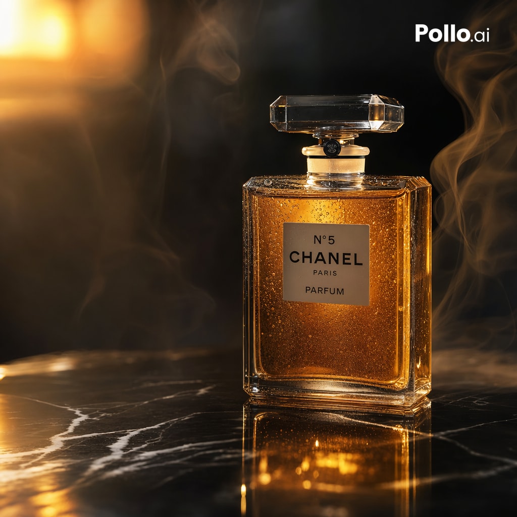 AI image generated from the “E-commerce Main Image - Luxury Amber Perfume Ad” prompt