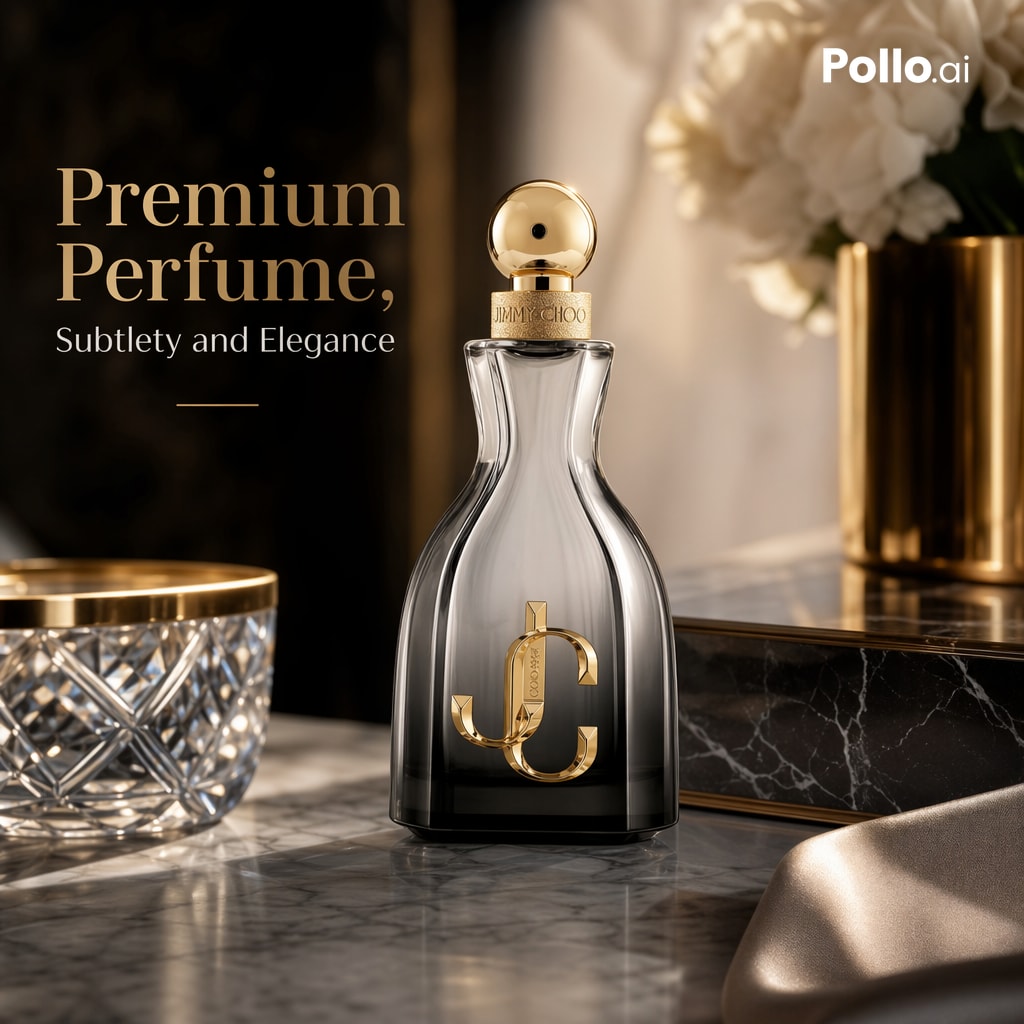 AI image generated from the “E-commerce Main Image - Luxury Perfume Ad on Marble Vanity” prompt