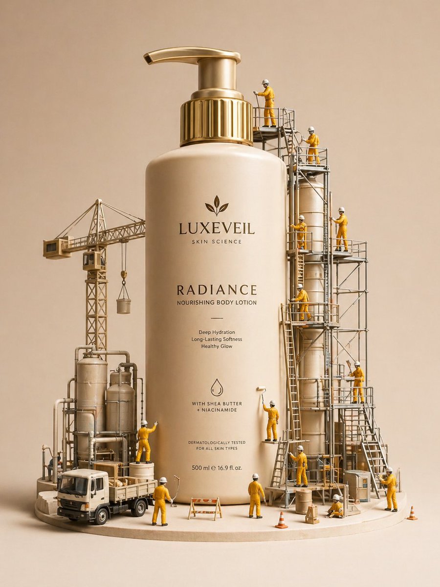 AI image generated from the “E-commerce Main Image - Miniature Diorama Skincare Advertisement” prompt