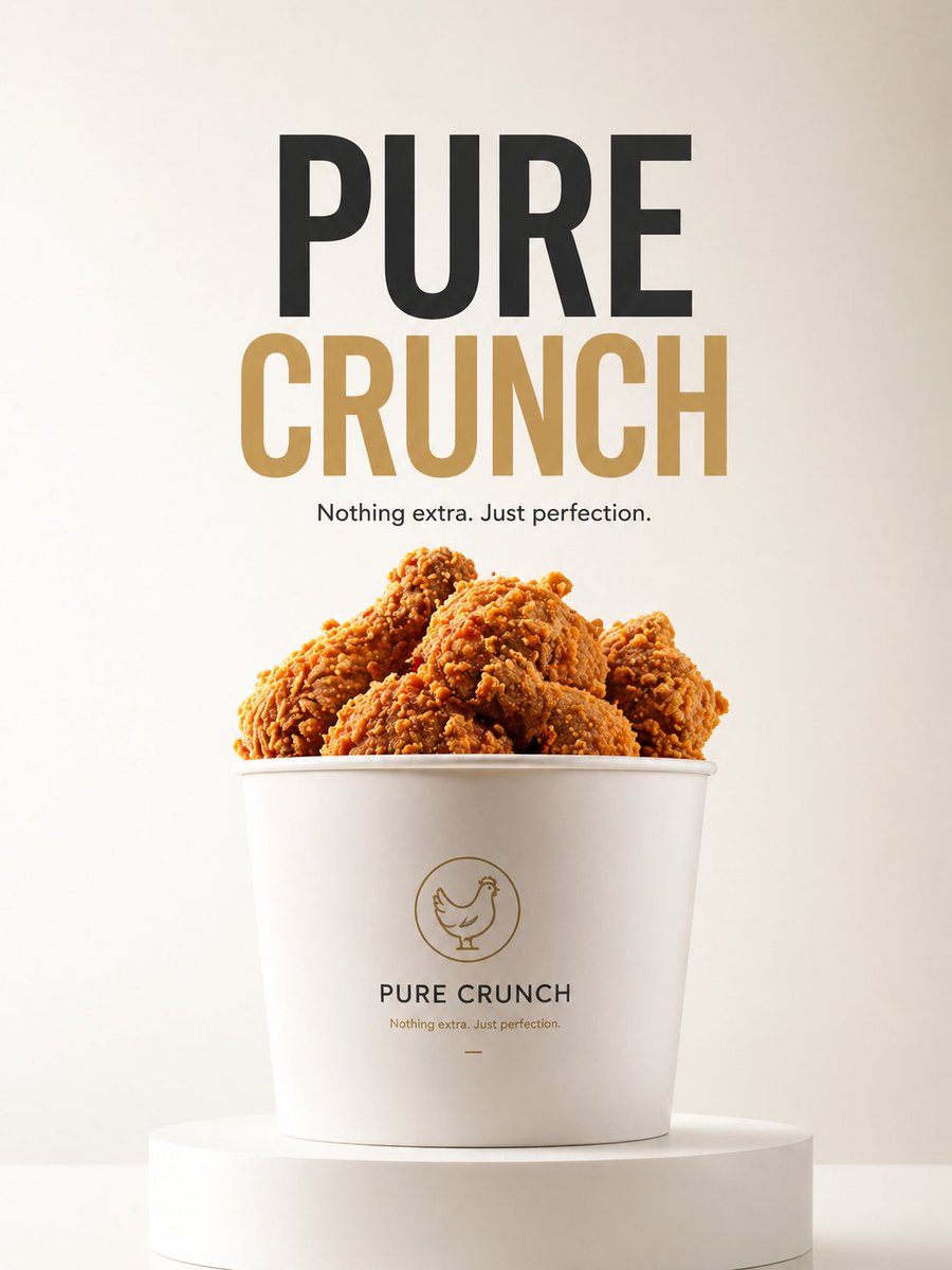 AI image generated from the “E-commerce Main Image - Minimalist Product Ad: PURE CRUNCH” prompt